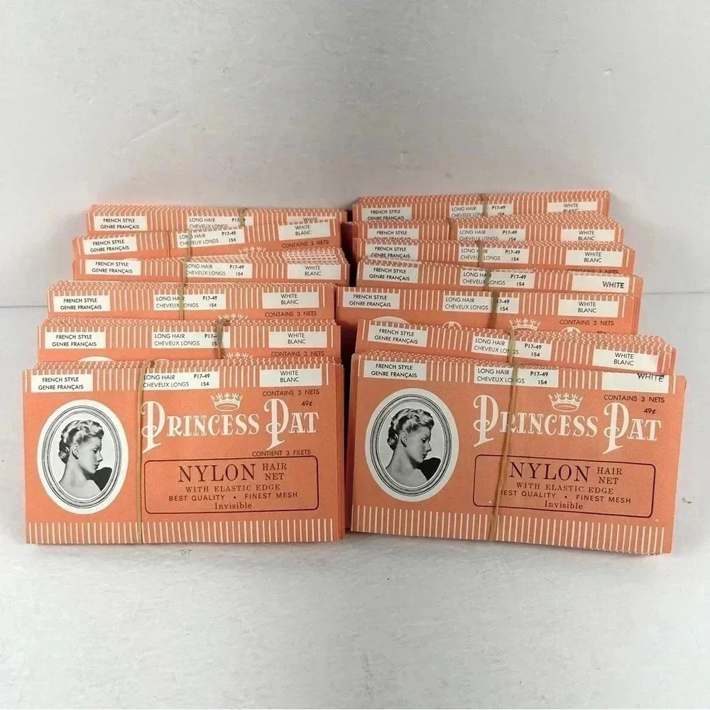 Vintage PRINCESS PAT NYLON HAIR NET NEW lot of 153  packages white